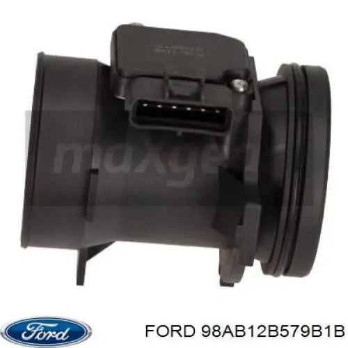 98AB12B579B1B Ford sensor de fluxo (consumo de ar, medidor de consumo M.A.F. - (Mass Airflow))