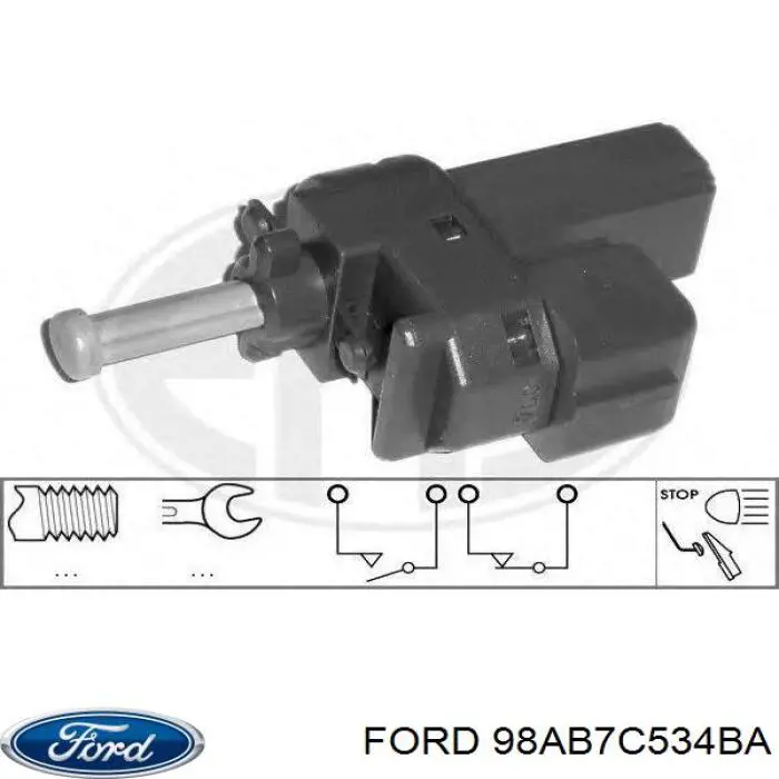 Датчик включения сцепления Ford 98AB7C534BA цена, от 4.56 USD