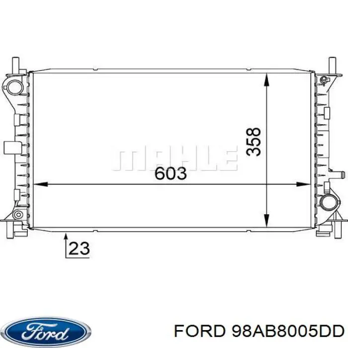 Радиатор охлаждения двигателя Ford 98AB8005DD цена, от 67.48 USD