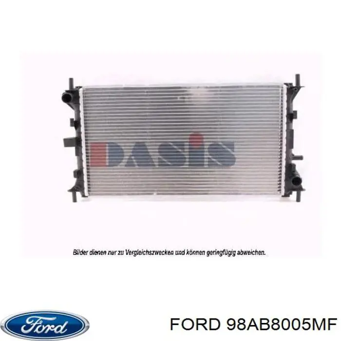 98AB8005MF Ford radiador de esfriamento de motor