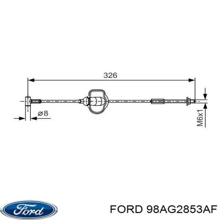 Трос ручного тормоза передний Ford 98AG2853AF цена, от 6.33 USD