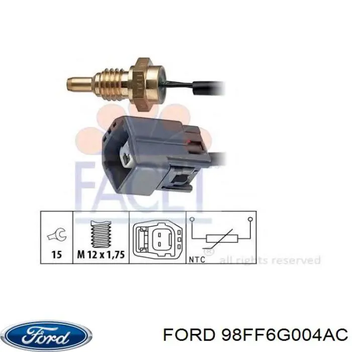 Датчик указателя температуры охлаждающей жидкости Ford 98FF6G004AC цена, от 11.83 USD