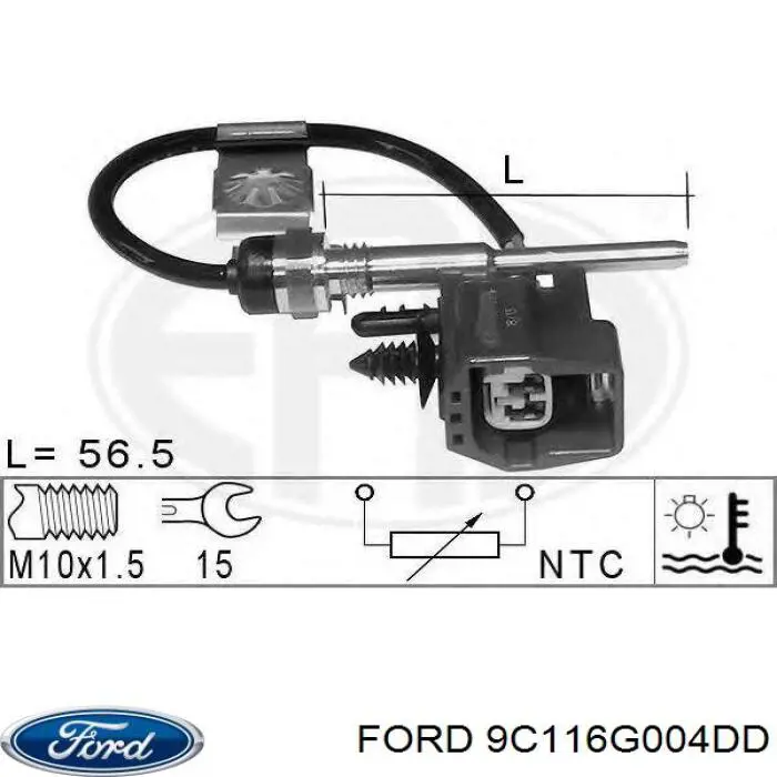 9C11 6G004 DD Ford датчик температуры охлаждающей жидкости
