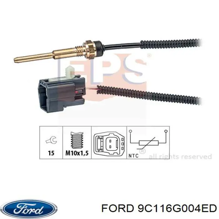 9C11 6G004 ED Ford sensor de temperatura do fluido de esfriamento