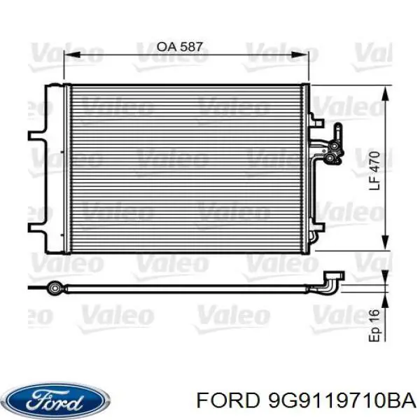 Радиатор кондиционера 9G9119710BA Ford