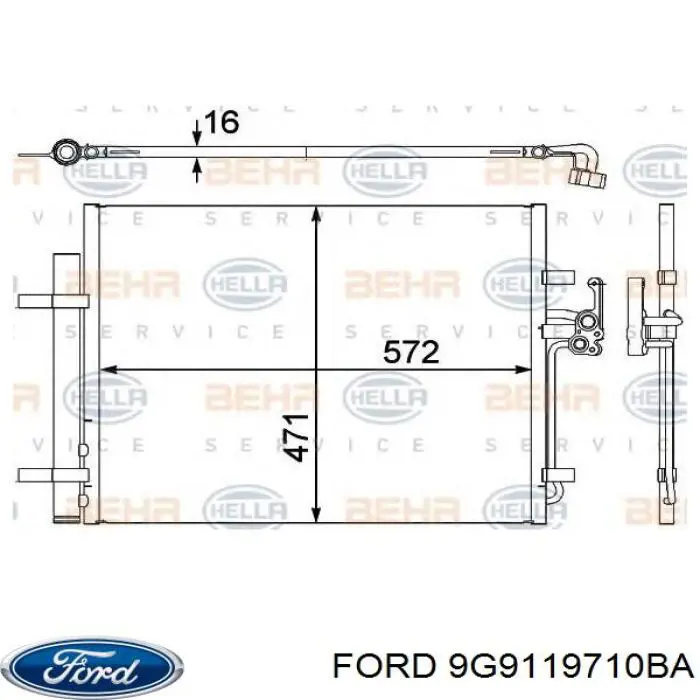 Конденсатор кондиционера Ford 9G9119710BA цена, от 92.37 USD
