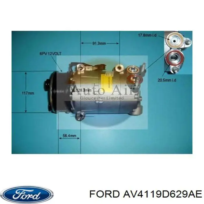 Компрессор кондиционера AV4119D629AE Ford