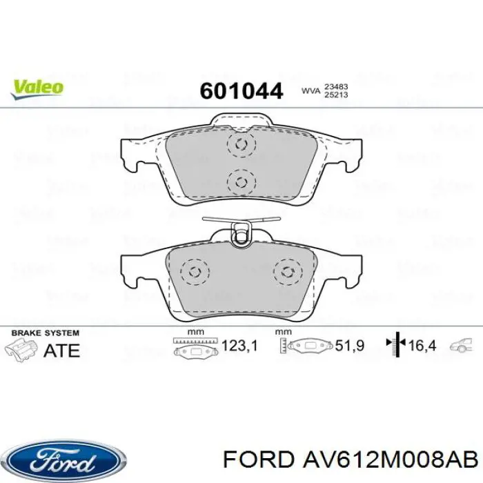 Колодки дисковые  Ford AV612M008AB цена, от 25.34 USD