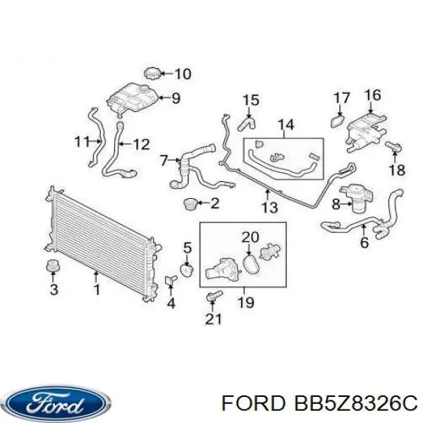 Купить BB5Z8326C Ford Накладка передней панели (суппорта радиатора) верхняя