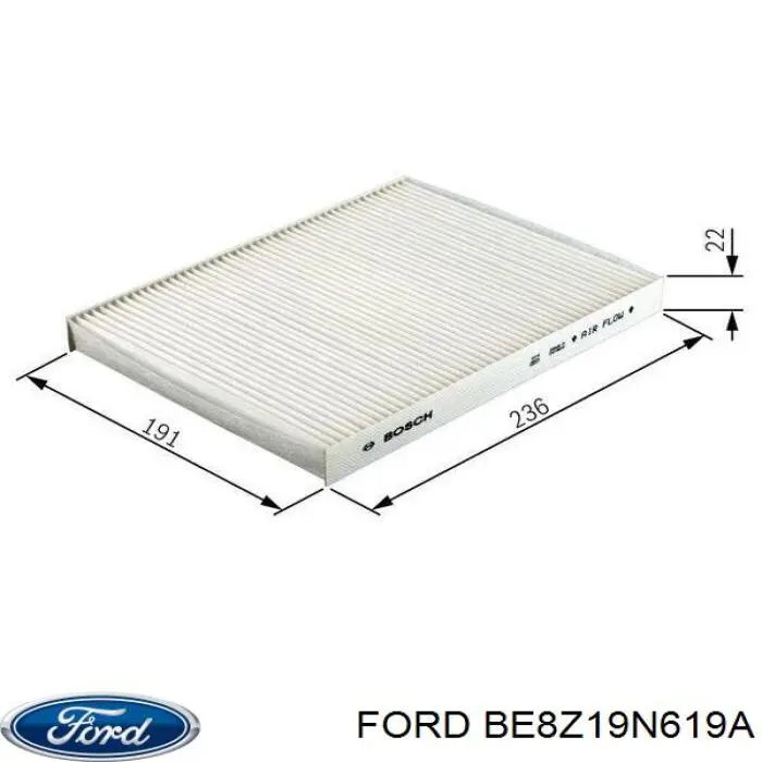 Фильтр салона BE8Z19N619A Ford