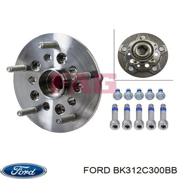 Ступица передняя BK312C300BB Ford