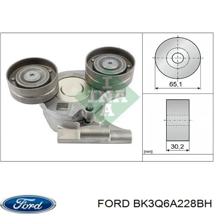 Натяжитель приводного ремня BK3Q6A228BH Ford