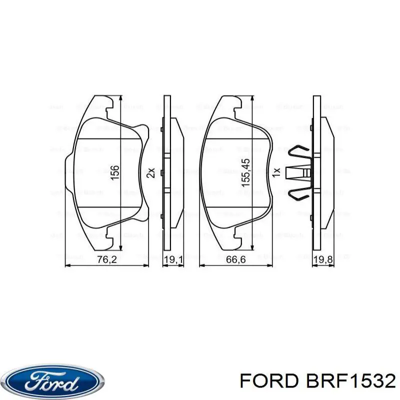 Передние тормозные колодки BRF1532 Ford