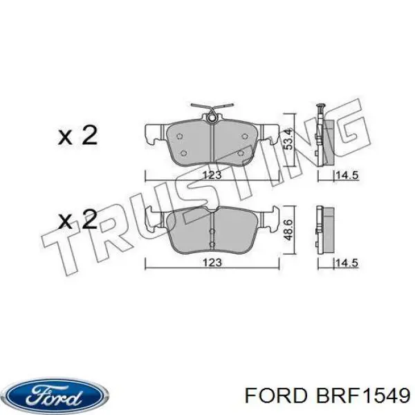 Купить BRF1549 Ford Колодки тормозные задние, дисковые