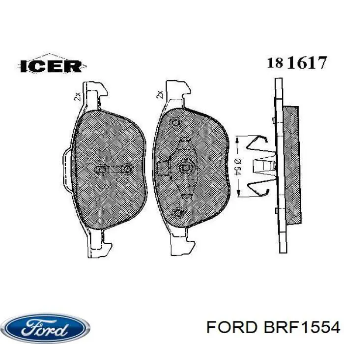 BRF1554 Ford передние тормозные колодки
