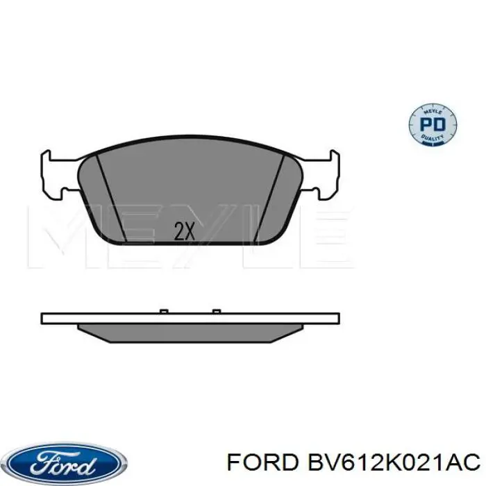 Передние тормозные колодки BV612K021AC Ford