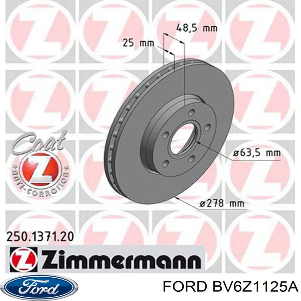 Купить BV6Z1125A Ford Ротор тормозной