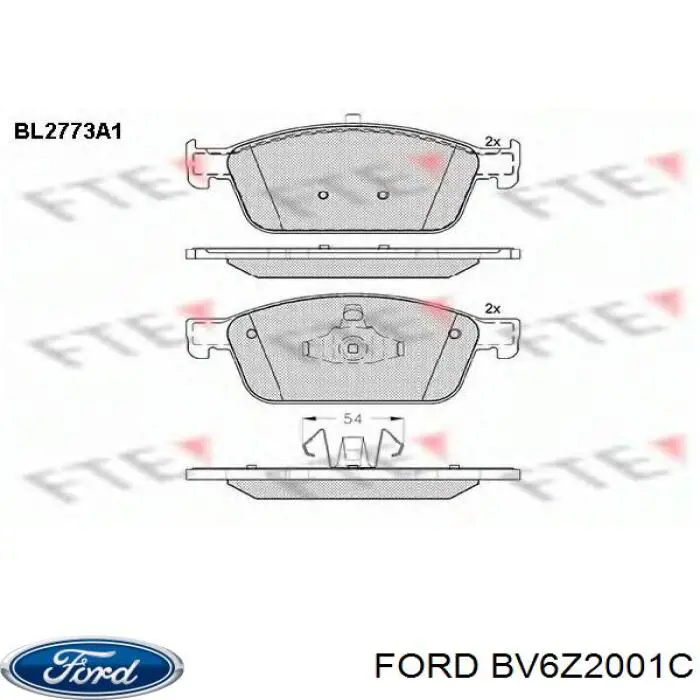 Купить BV6Z2001C Ford Колодки тормозные