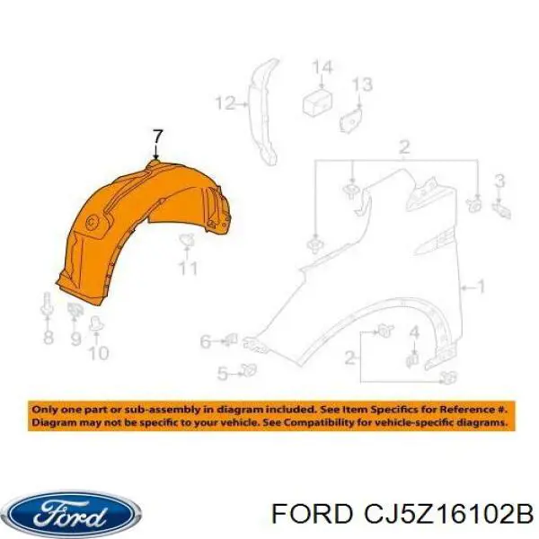 Купить 2434148 Ford Подкрылок передний правый