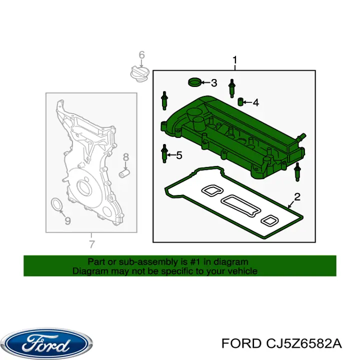 Клапанная крышка CJ5Z6582A Ford