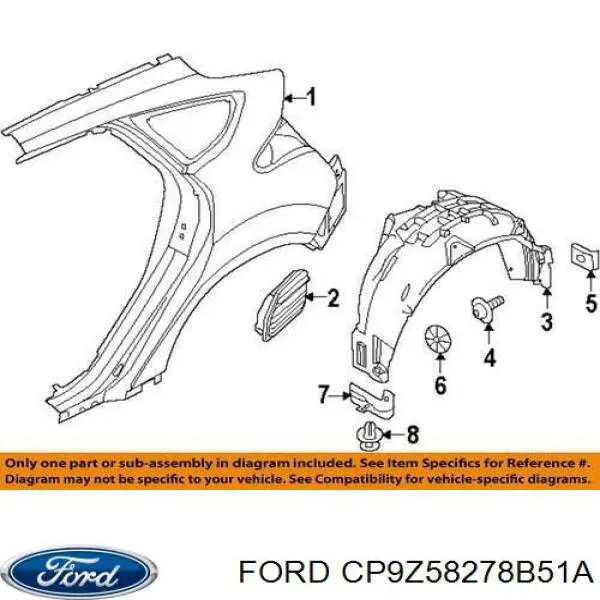 Купить CP9Z58278B51A Ford Подкрылок задний левый