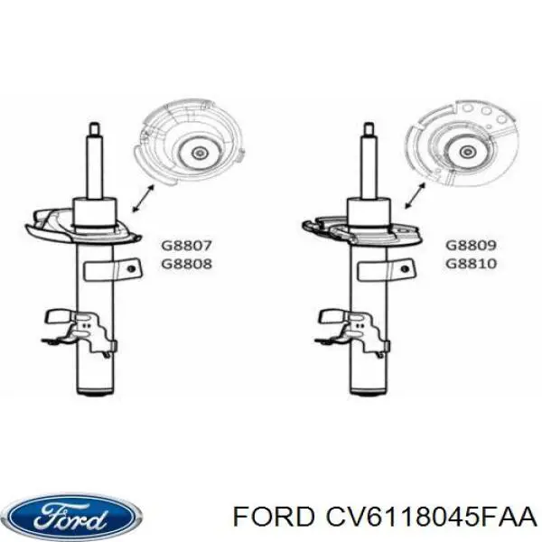 Амортизатор передний правый CV6118045DCB Ford