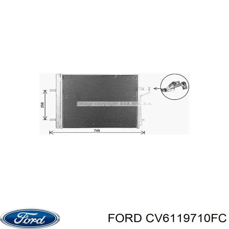 CV6119710FC Ford radiador de aparelho de ar condicionado