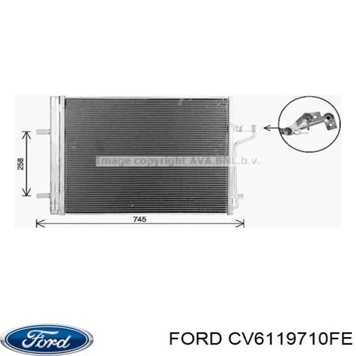 Радиатор кондиционера CV6119710FE Ford