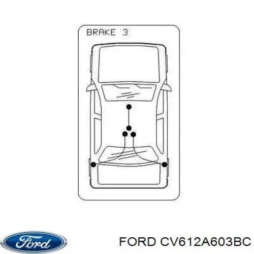 CV612A603BC Ford cabo traseiro direito/esquerdo do freio de estacionamento