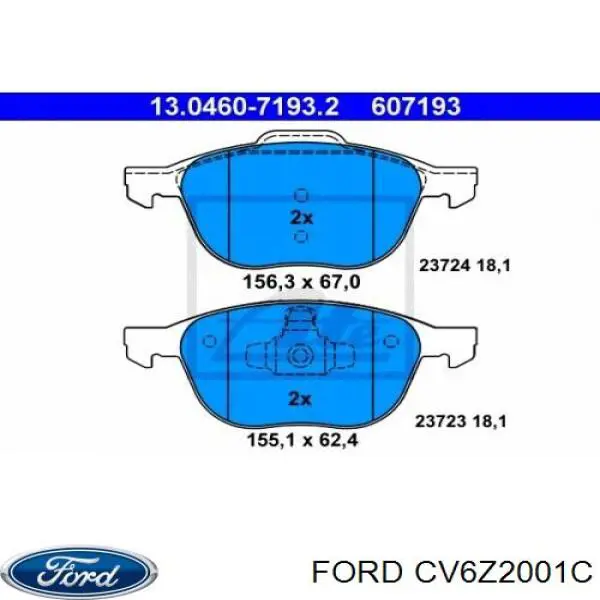 Купить CV6Z2001C Ford Колодки тормозные