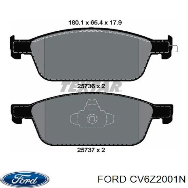 CV6Z2001N Ford колодки тормозные передние дисковые
