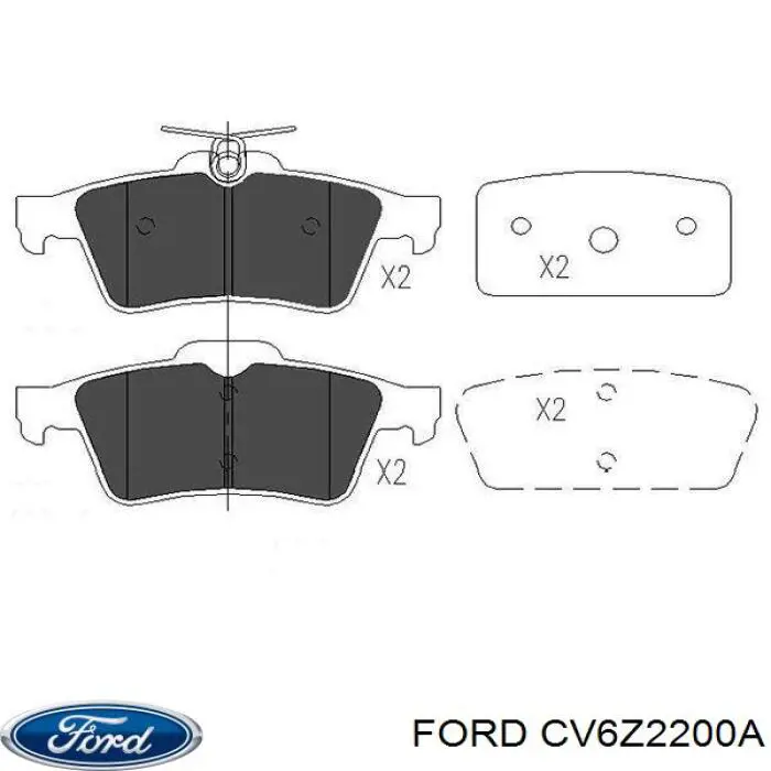 CV6Z2200A Ford колодки тормозные задние дисковые