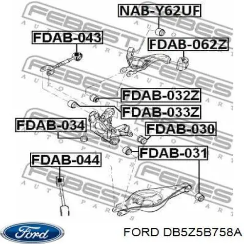 Цапфа (поворотный кулак) задний правый DB5Z5B758A Ford