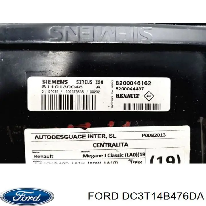 DC3T14B476DA Ford 