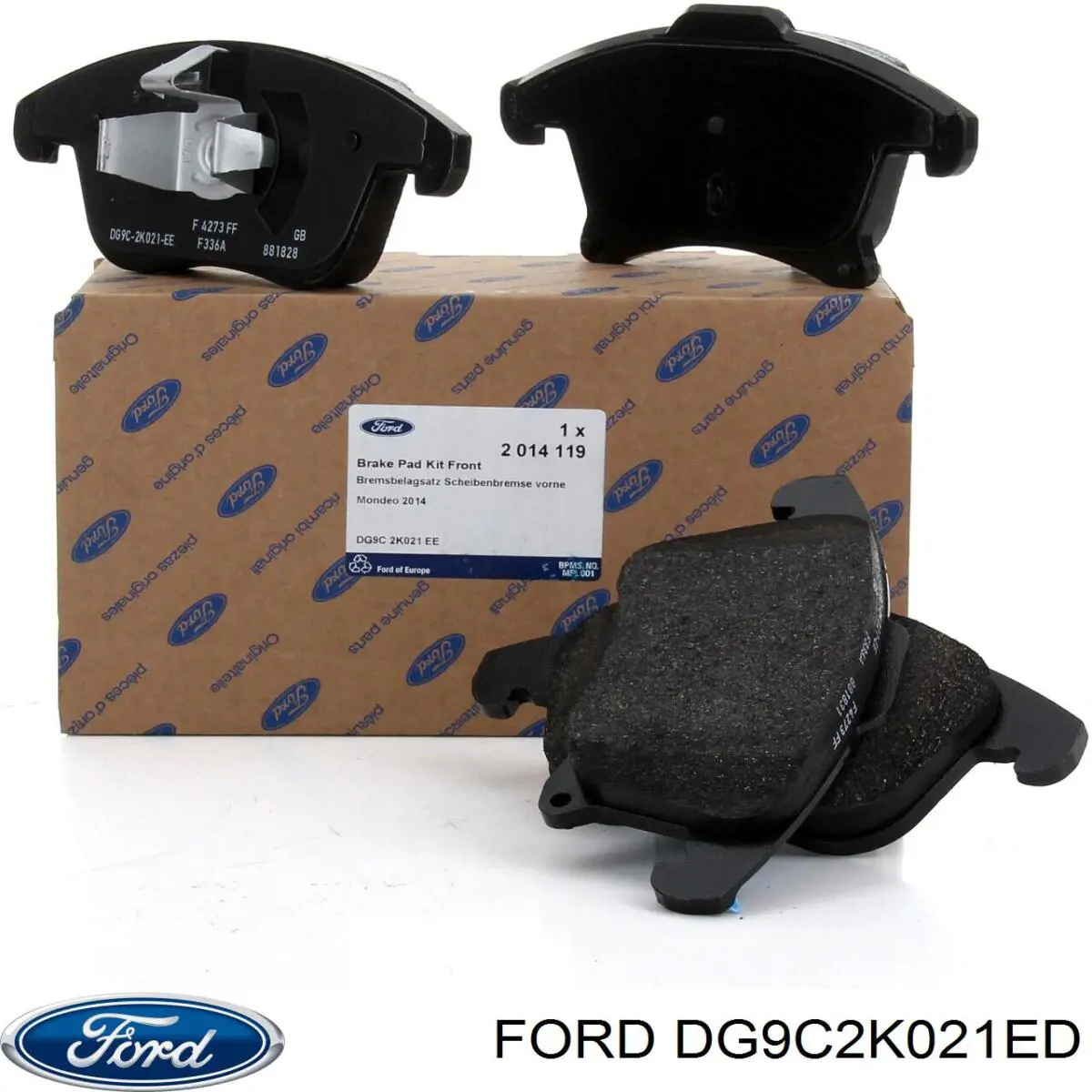 DG9C2K021ED Ford sapatas do freio dianteiras de disco