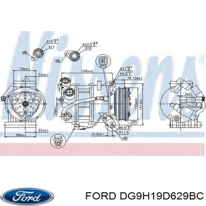 5244444 Ford компрессор кондиционера