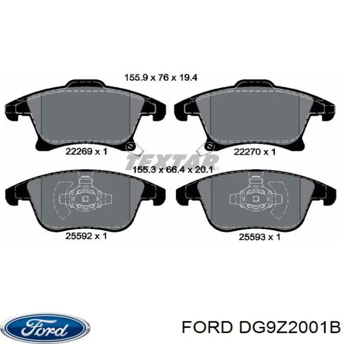 Купить DG9Z2001B Ford Колодки тормозные
