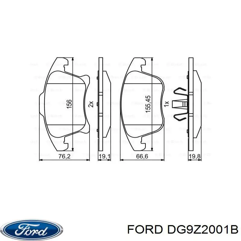 Передние тормозные колодки DG9Z2001B Ford