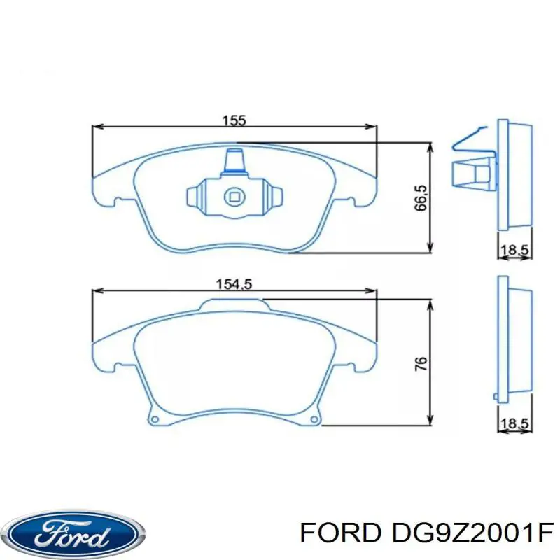Передние тормозные колодки DG9Z2001F Ford