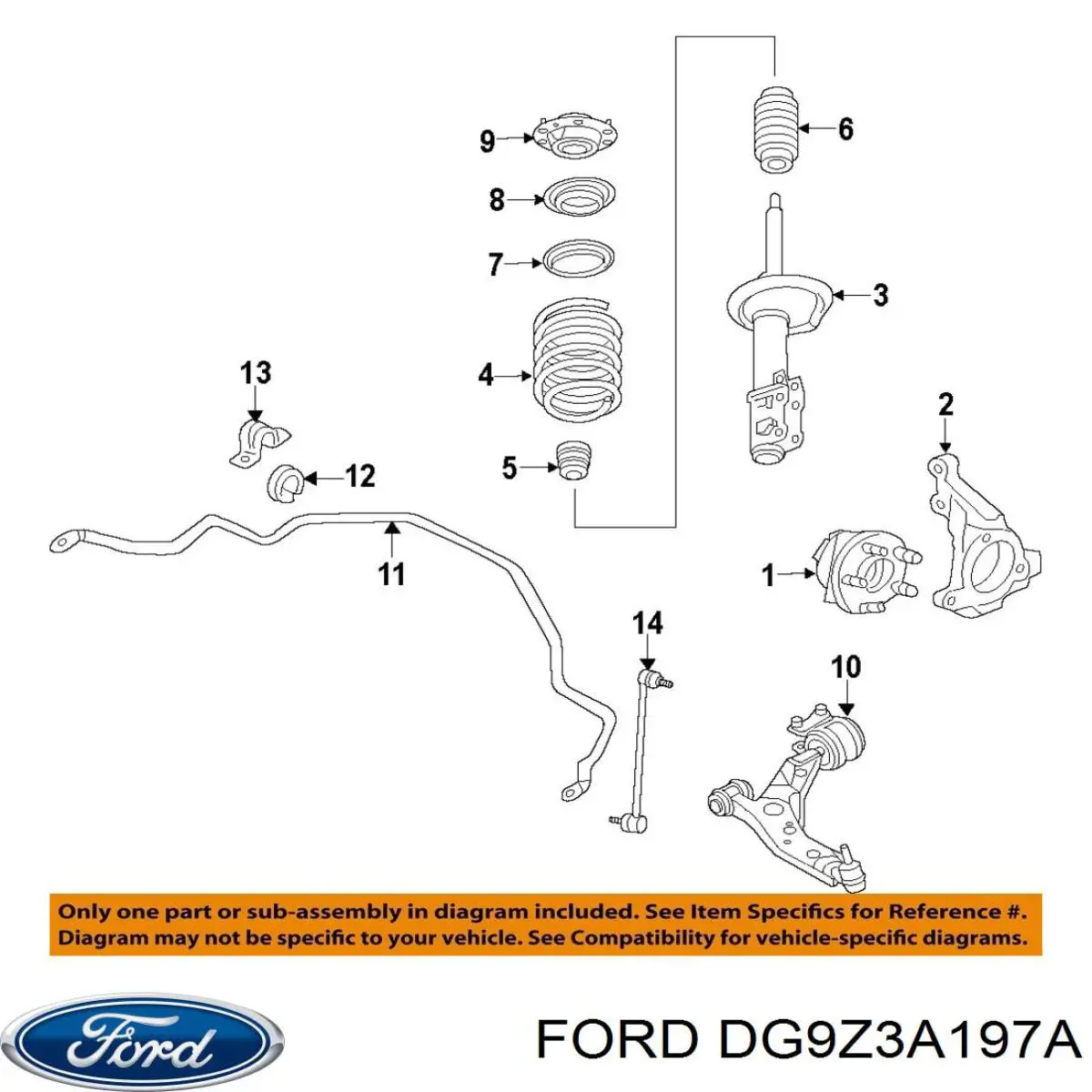 Опора стойки амортизатора переднего Ford DG9C3K099 цена, от 19.00 USD