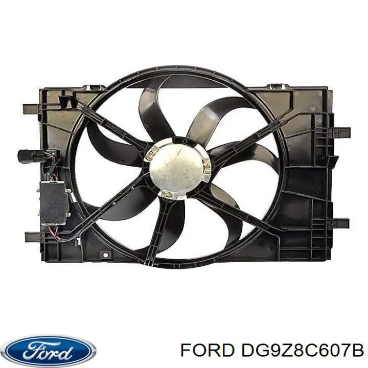 DG9Z8C607B Ford Диффузор радиатора охлаждения в сборе с мотором