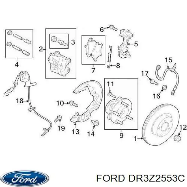 Купить DR3Z2553C Ford Суппорт задний левый