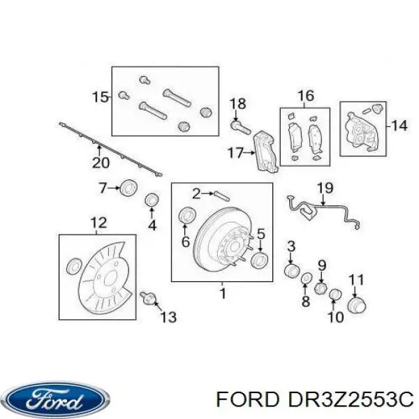 Задний левый суппорт Ford DR3Z2553C цена, от  USD