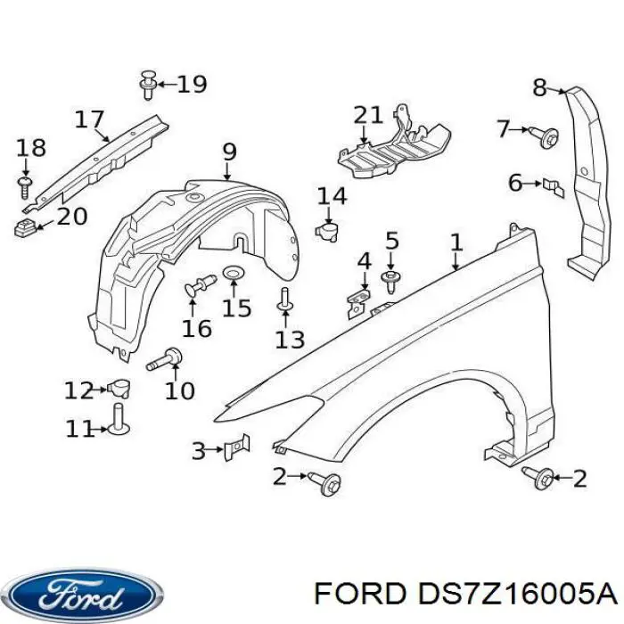 Купить DS7Z16005A Ford Крыло переднее правое