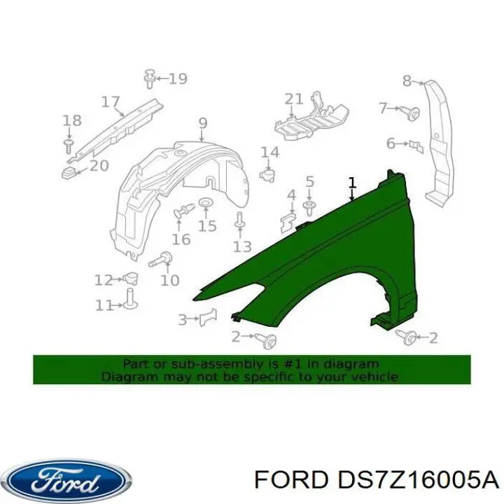 Крыло переднее правое DS7Z16005A Ford
