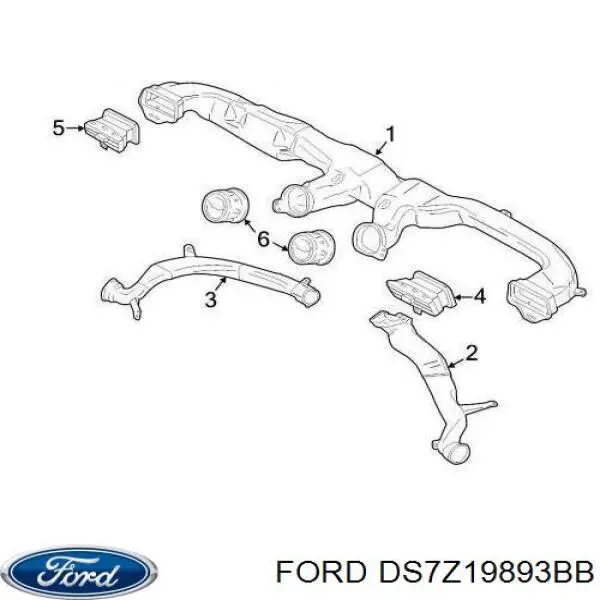 DS7Z19893BB Ford Решетка воздуховода левая