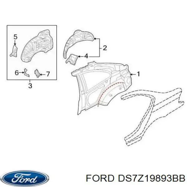 Решетка вентиляции салона на "торпедо" левая Ford DS7Z19893BB цена, от 6.86 USD