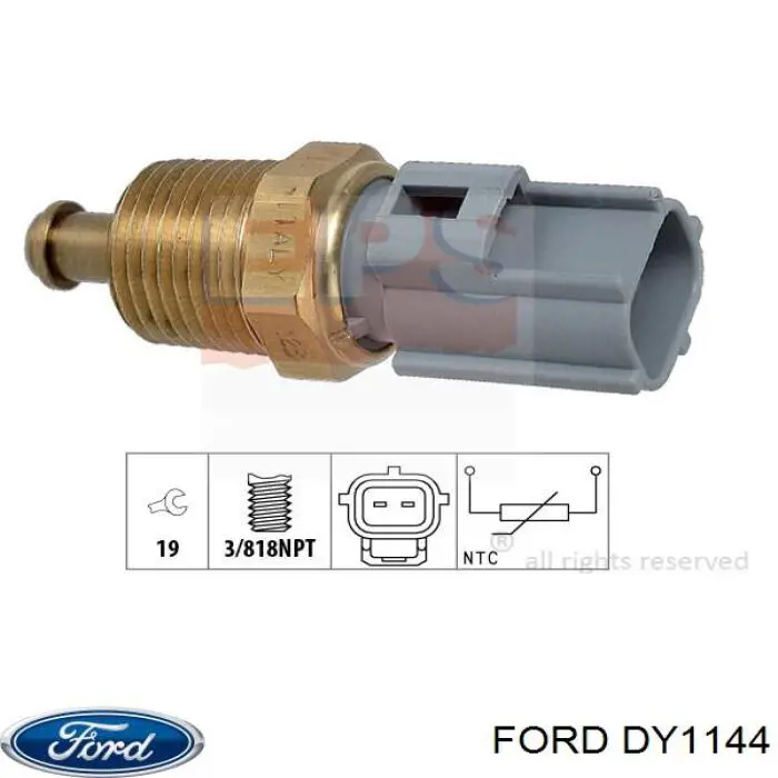 DY1144 Ford датчик температуры охлаждающей жидкости