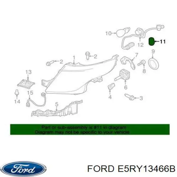 E5RY13466B FORD Lámpara, luz interior/cabina original y equivalente