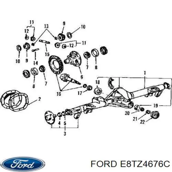 E8TZ4676C Ford Сальник заднего хвостовика редуктора 